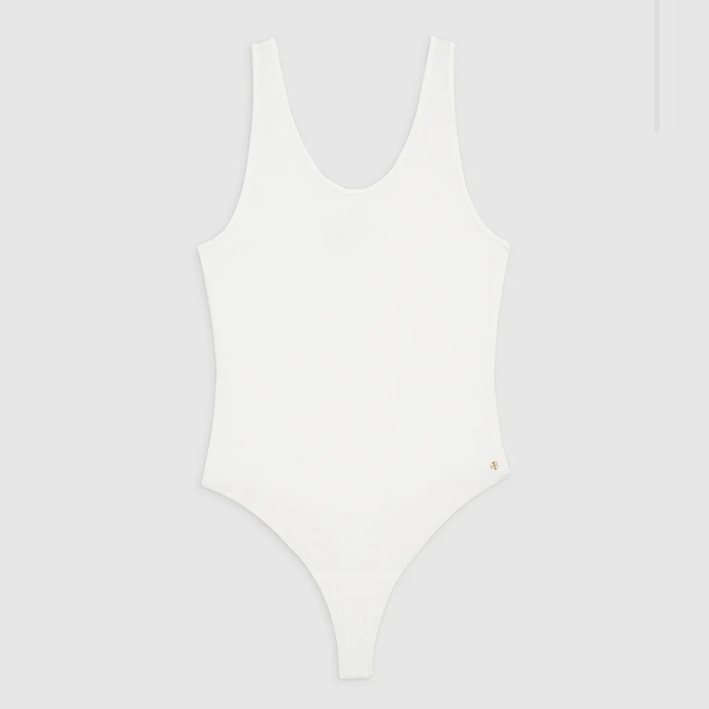 Anine Bing White Ginny Bodysuit Size M - Picture 2 of 10